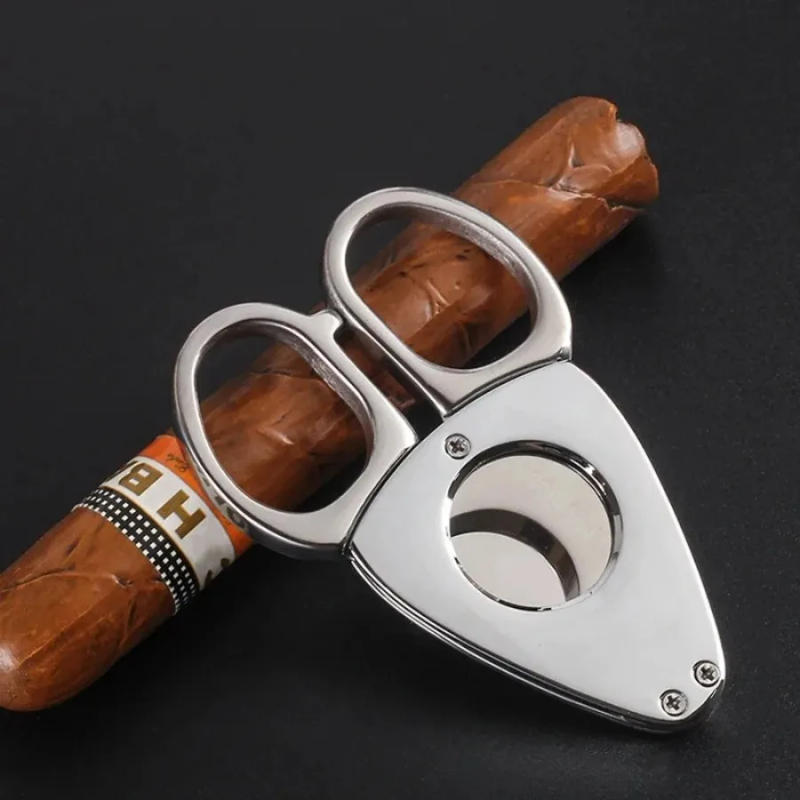 Description Picture 2 of itemStainless Steel Metal Cigar Cutter Rustproof Classic Cigar Cutter Guillotine Christmas Cigar Scissors Smoking Accessories Gifts