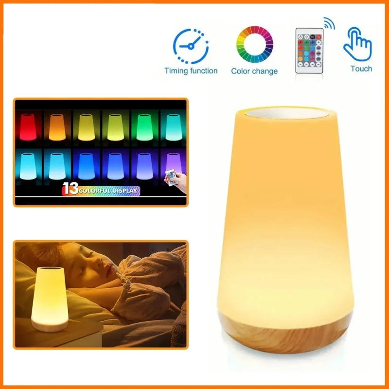 Description Picture 2 of itemLED 13 Color Night Light USB Rechargeable RGB Dining Room Bedroom Touch Table Lamp for Children's Night Bedside Night lamp
