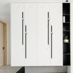 Nordic Cabinet Door Handles Modern Minimalist Gold Black Wardrobe Door Handles Drawer Aluminum Handles Furniture Accessories
