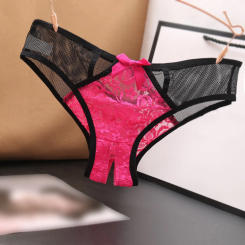 Erotic Women Lingerie Low Waist Mesh Women'S Underpants Lace Slit Free Knickers Breathable Traceless G-String T-Pants For Woman