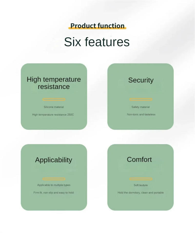 Description Picture 3 of item2/8Pcs Silicone Pan Handle Cover Heat Insulation Covers Pot Ear Clip Non-slip Steamer Casserole Pan Handle Holder Kitchen Tools