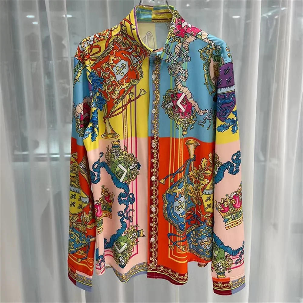 Description Picture 3 of itemNew Men's Casual Workwear Shirt Japanese Style Short Sleeve Heavy Industry Design Color Matching Jacket Fashion Coat Print For