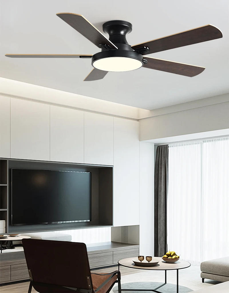 Description Picture 2 of item52inch Low Floor Ceiling fan Light LED Ceiling Fan With Light And Control The bedroom Household With fan chandelier 220V 110V
