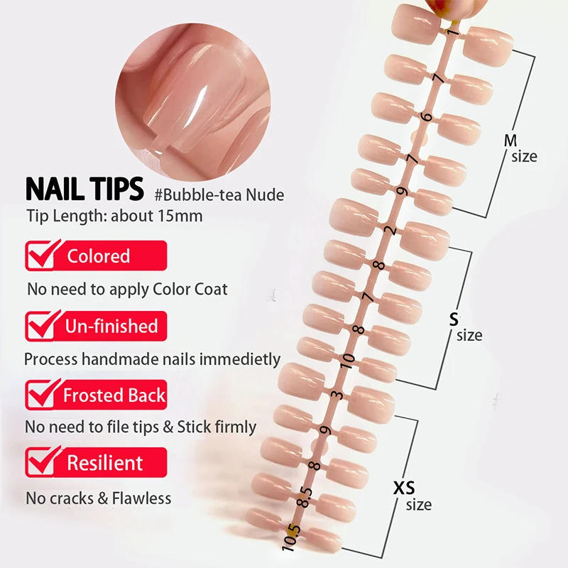 Description Picture 5 of item30pcs Gradient Fake Nails French Blush Nude Nail Waterproof Faux Medium Coffin False Nails Fingernails Press On Nails Tips Mani