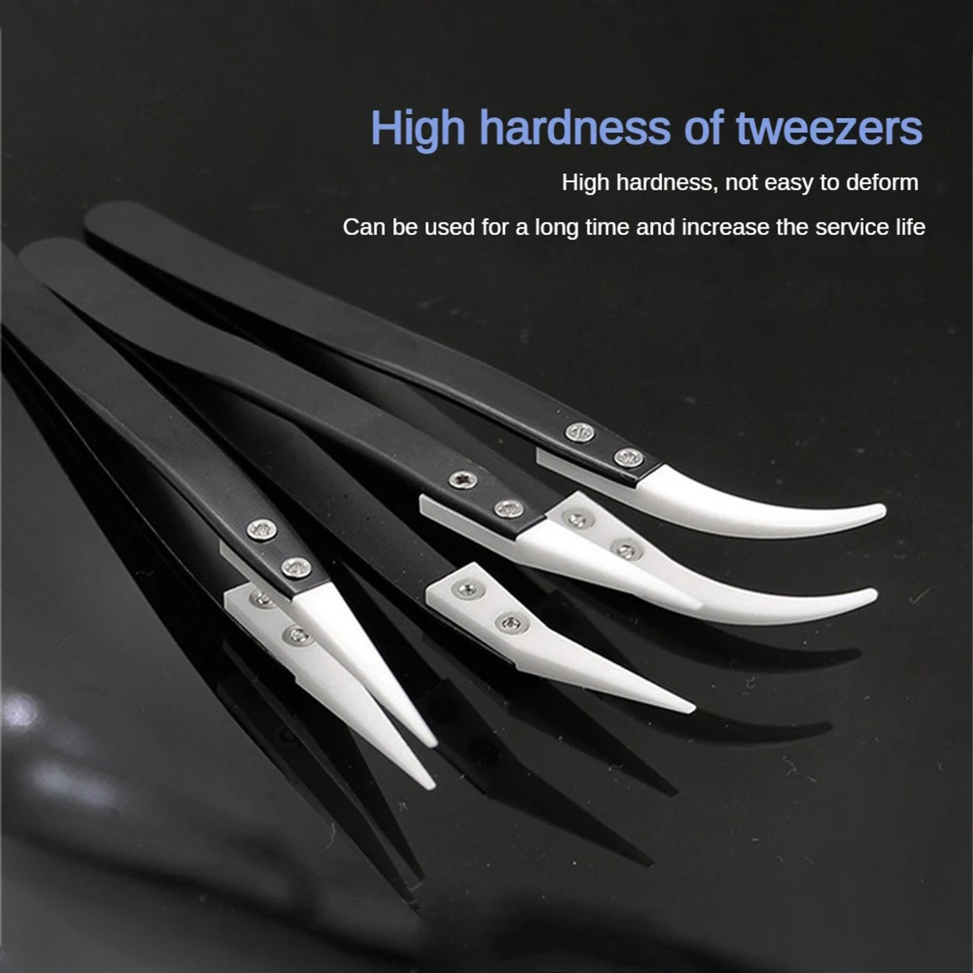 Description Picture 6 of itemAnti-Static Ceramic Tweezers Stainless Steel Industrial Ceramic Tweezers Insulated Straight/Curved Tip Black-Whit Tweezers