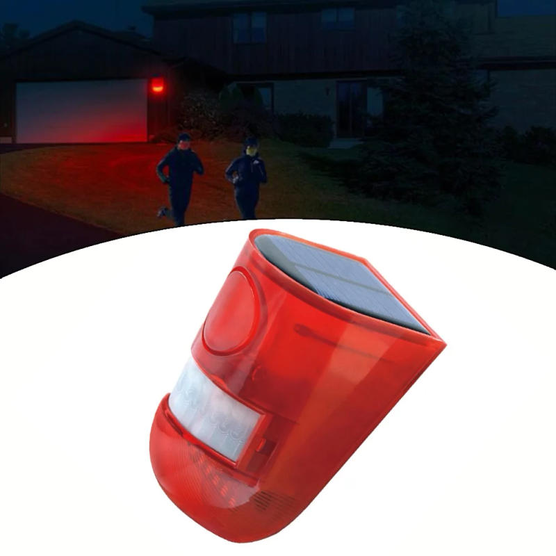 Description Picture 6 of item1pc Solar Security Light Alarm IP65 Waterproof LED Motion Sensor Flashing Light Lamp Security Alarm System