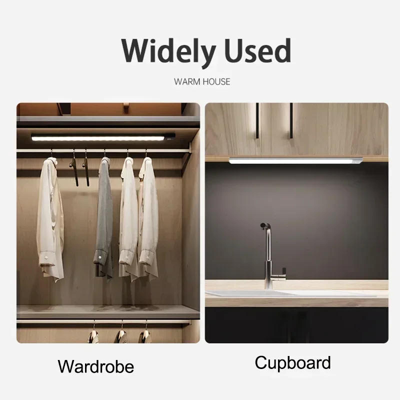 Description Picture 6 of itemUnder Cabinet Lights LED Motion Sensor Night Light Thin Rechargeable Dimmable Lamps Kitchen Cabinet Bedroom Wardrobe Lighting