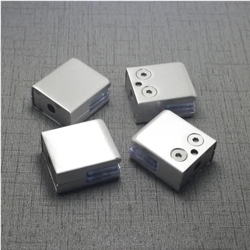 Description Picture 5 of item4Pcs Stainless Steel Square Clamp Holder Bracket Clip For Glass Shelf Handrails Silver