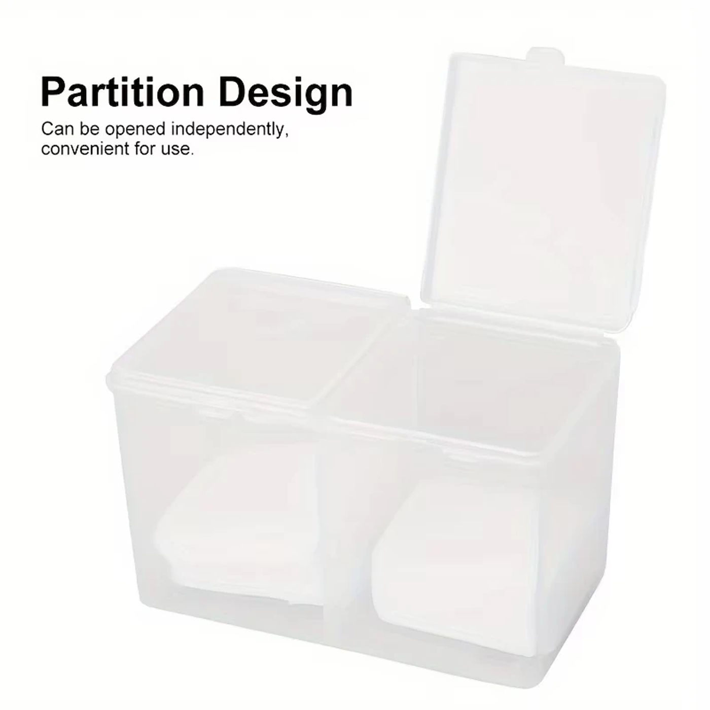 Description Picture 4 of item1Pc Nail Storage Box Double Grille Dust Proof Belt Cover Cotton Sheet Napkin Storage Box Nail Accessories Finishing