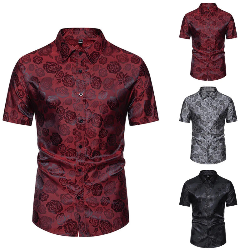 Description Picture 2 of itemSummer Fashion Super Slim Fit Short Sleeve Shirts Men Classic Casual Dress Shirt Male Hipster Relaxed Luxe Formal Shirt