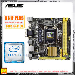 ASUS H81I-PLUS Motherboard Kit Intel H81 Chipset LGA 1150 For Intel 22nm CPU Core i7 i5 i3 Celeron H81I-PLUS/BM1AD1+I3 4170
