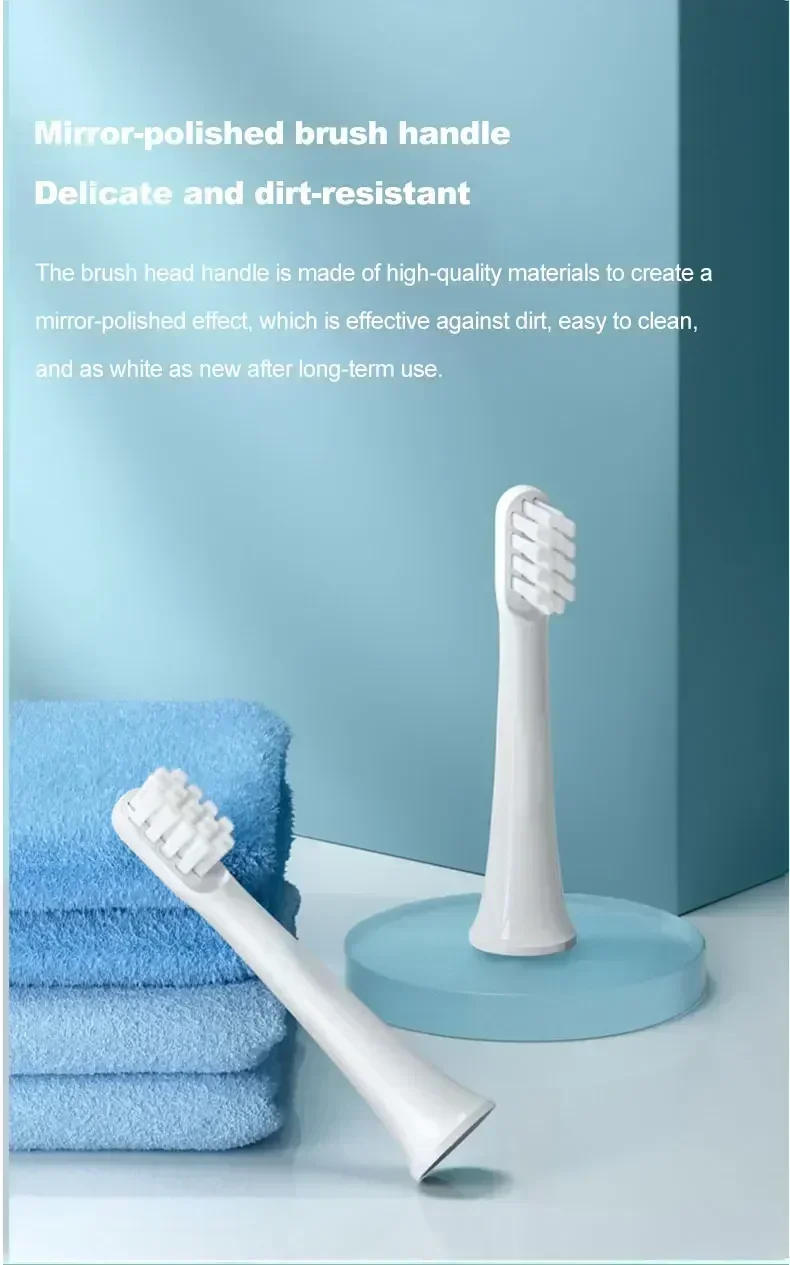 Description Picture 3 of item10PCS For XIAOMI MIJIA T100 Replacement Brush Heads Sonic Electric Toothbrush Vacuum DuPont Soft Bristle Suitable Nozzles
