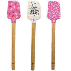 Heart Cake Cream Silicone Spatula Wooden Handle Butter Pastry Blender Scraper Kitchen Chocolate Butter Baking Mixers