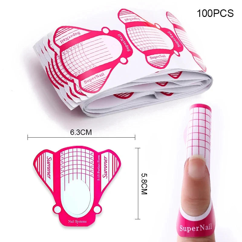 Description Picture 4 of itemFrench Nail Form Tips Acrylic UV Gel Extension Curl Form Nail Gel Sticker Art Guide Mold Manicure Stencil Acrylic Tools