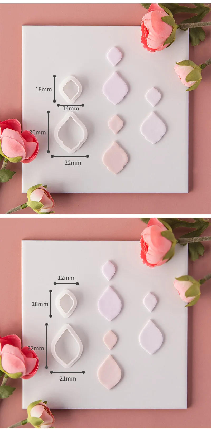 Description Picture 3 of item2Pcs/Set Geometric Shaped Polymer Clay Cutters Mold Creative Graphics DIY Earring Pendant Jewelry Modeling Cutting Die Hand Tool