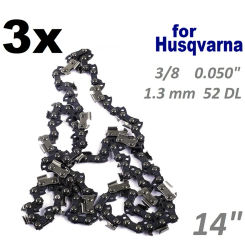 3 Pc 14inch/35cm Chainsaw Saw Chain 1.3MM 3/8 0.050" 52 Fits For  135 235 236 Replacement Garden Power Tool Part
