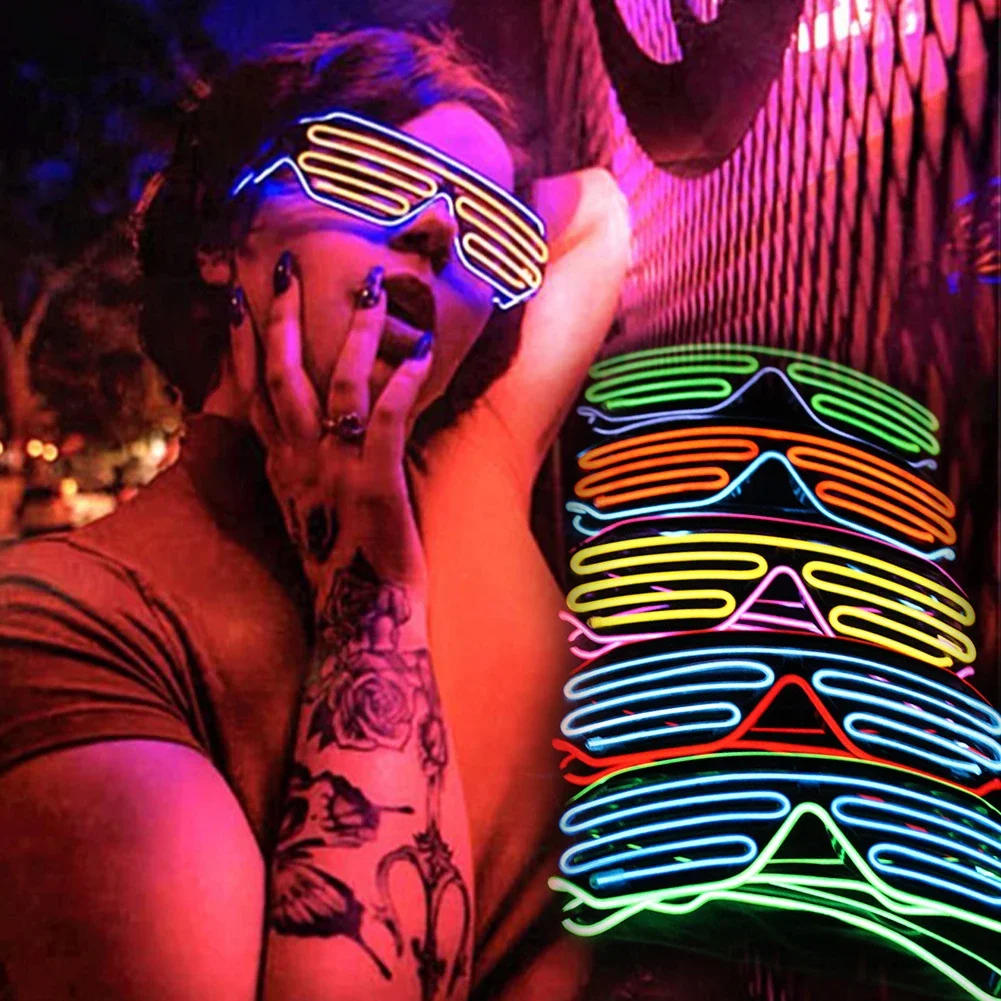 Description Picture 4 of itemGlowing Glasses LED Gafas Luminous Bril Neon Christmas Glow Sunglasses Flashing Light Glass for Party Supplies Prop Costumes New