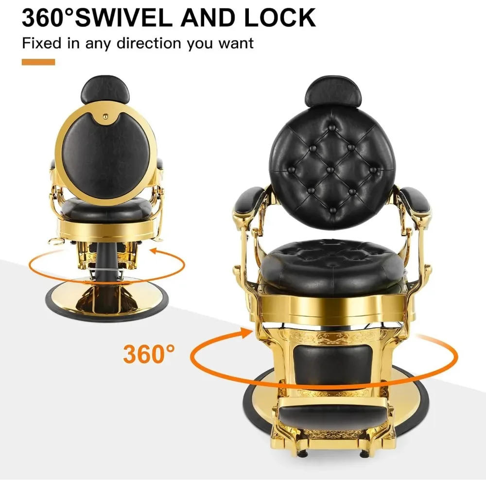 Description Picture 6 of itemBarber Chair Heavy Duty Barber Chairs Vintage Salon Chair Hydraulic Recline Beauty