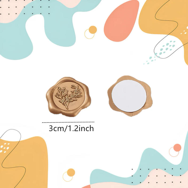 Description Picture 5 of item100Pcs Wax Seal Stickers Embossed Envelope Seal Stickers Wedding Invitation Envelope Seal Stickers For Wedding Invitation Cards