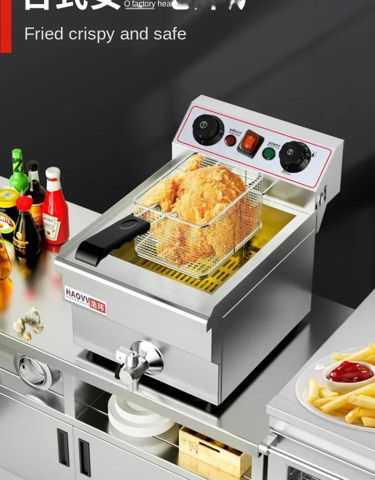 Description Picture 5 of item220V Large Capacity Electric Deep Fryer with Dual Tanks for Frying Chicken, French Fries and More