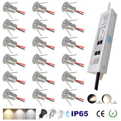Indoor 1W LED Spotlight Mini Led Downlight 12V Recessed Lamp IP65 Staircase Cabinet Ceiling Lighting with Transformer 100-265V