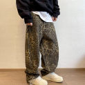 Leopard Print Bottoms Leopard Print Hop Pants with Crotch Breathable Fabric for Men Stylish Retro Streetwear Trousers