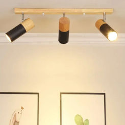 Modern Wooden LED Ceiling Lights Rotatable Spotlight Living Room Bedroom Dining Room Adjustable Spotlight Cloakroom Fixture