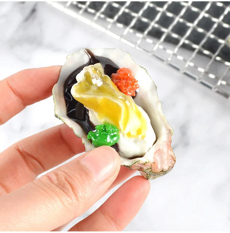 Description Picture 5 of itemArtificial Oyster Scallop Fake Food Simulation Model Barbecue Ornaments Window Decor Kitchen Photography Props Decoration