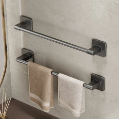 Towel Rack Non-punched Towel Rack Bathroom Rack Self-adhesive Bathroom Kitchen Towel Hand Towel Rack Household Items