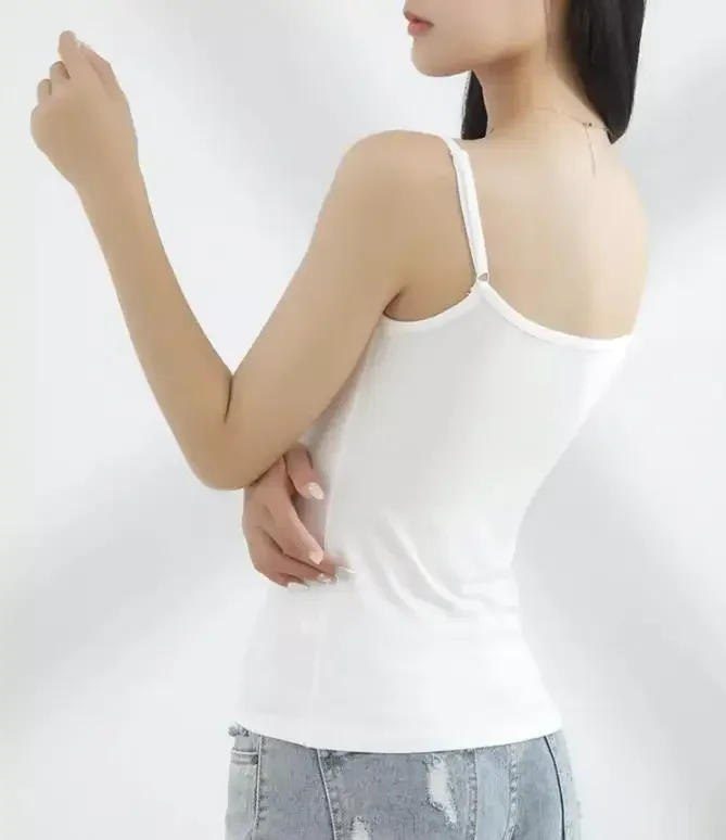 Description Picture 3 of itemNew Summer Simple Sling Camisoles Women Girls Crop Top Sleeveless Shirt Lady Bralette Tops Strap Skinny Camisole Base Vest Tops