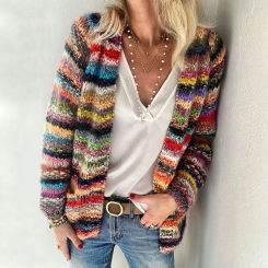 Sweater Knitted Cardigan Thin Loose Jacket  For Women 2023 Korean Casual Y2k Crop Clothes Elegant Female Clothing Fashion Top