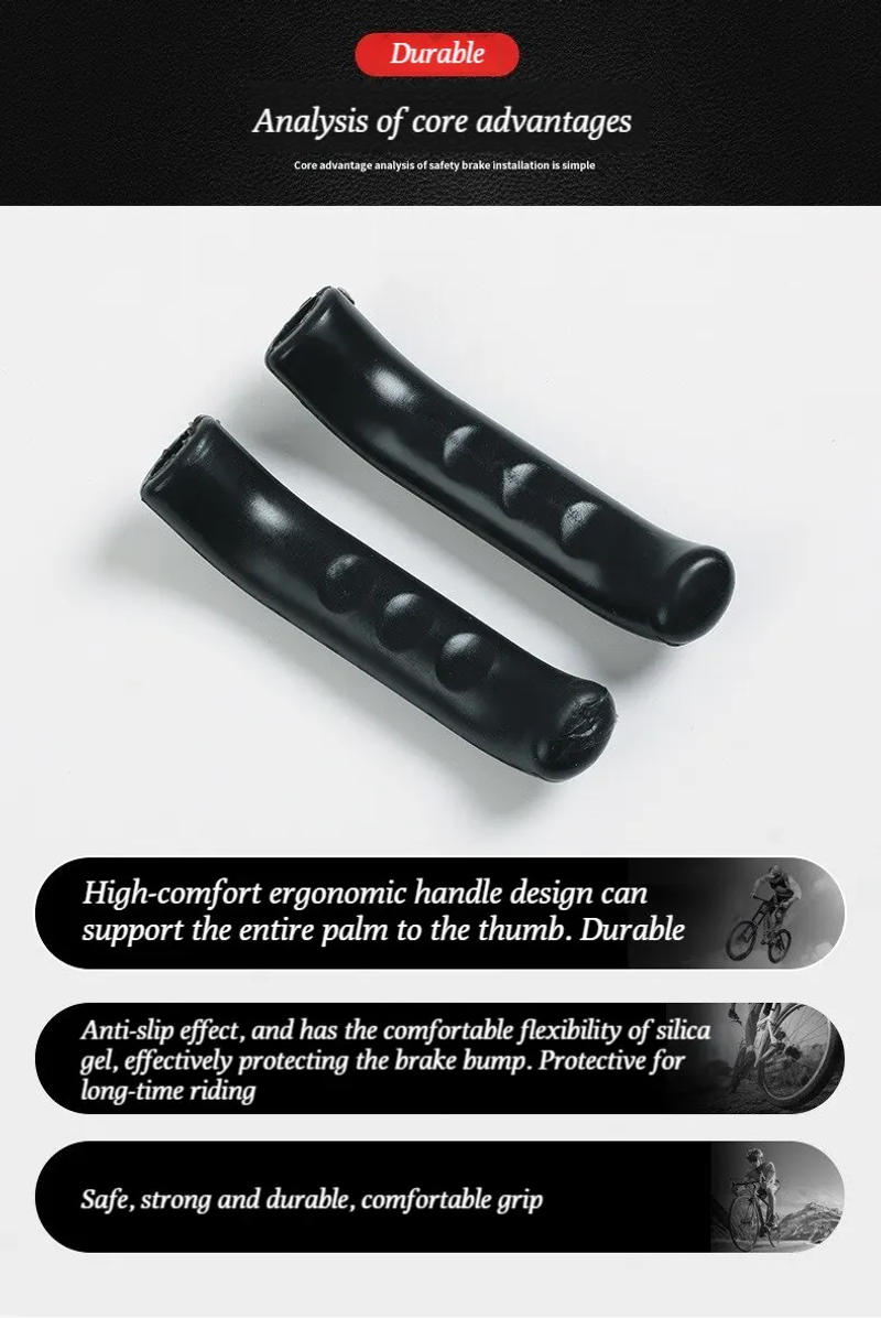 Description Picture 3 of item1 Pair Bicycle Brake Handle Protection Cover Mountain Road Bike Brake Lever Protection Anti Slip Gel Sleeve Cycling Accessories