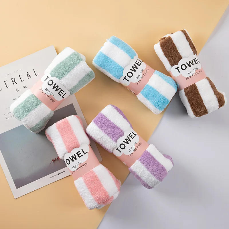 Description Picture 3 of itemSimple Stripes Absorbent Quick Drying Bath Towel Sets Soft Adults Face Hand Towels Bathroom Microfiber Comefor Swim Bath Towels