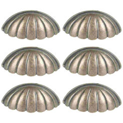 6 Pcs Half Round Handle Home Decor Shell Shape Furniture Handles Kitchen Cabinet
