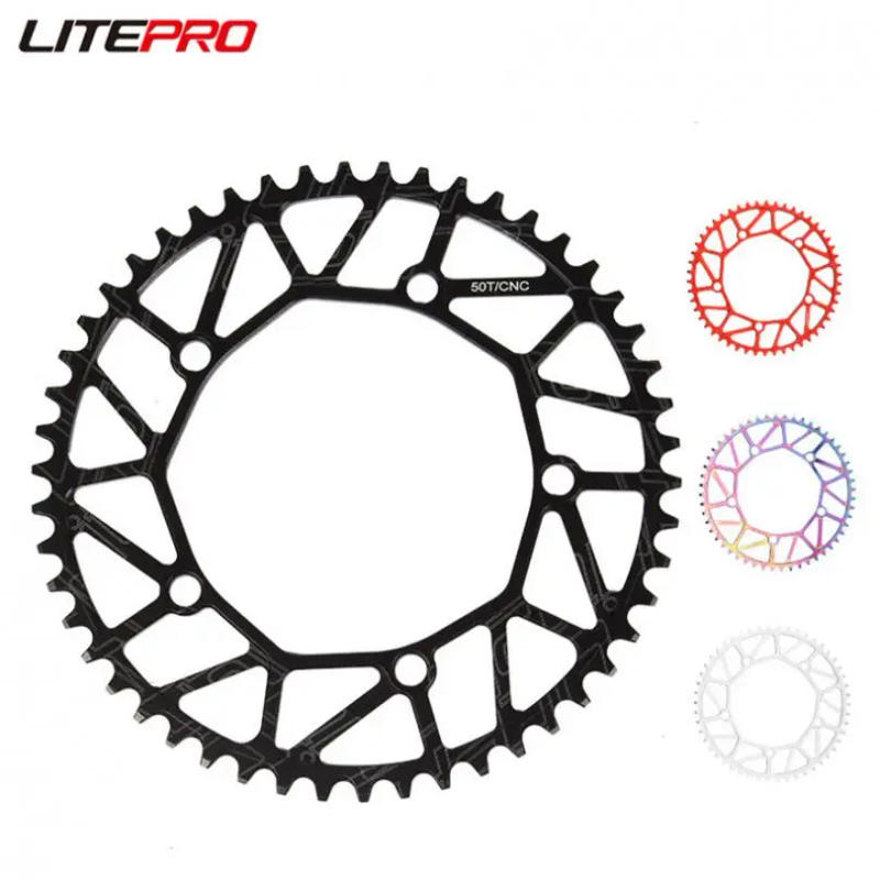 Description Picture 2 of itemLitepro 46 48 50 52 54 56 58T Narrow Wide Teeth Chainring Folding Bicycle BCD 130MM Sprocket Chainwheel