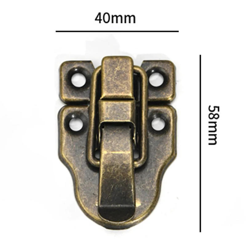 Description Picture 4 of item2pcs Vintage Lock Antique Metal Jewelry Chest Box Gift Box Suitcase Case Buckles Toggle Hasp Latch Catch Clasp Toolbox Lock