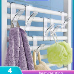 Multi-Purpose Heating Hook Coat Hook Towel Rack Radiator Bracket Bathroom Hook Clothes Hanger Soft Scarf Rack Towel Rack 4 Pcs