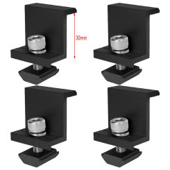 Electrical Supplies End Clamp Medium Clamp Solar Panel Racking Solar Power Supplies 30mm 35mm Adjustable Black