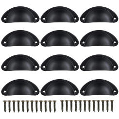12pcs/set of drawers shell handles, iron sheet retro handles, semicircular medicine cabinet handles 82MM