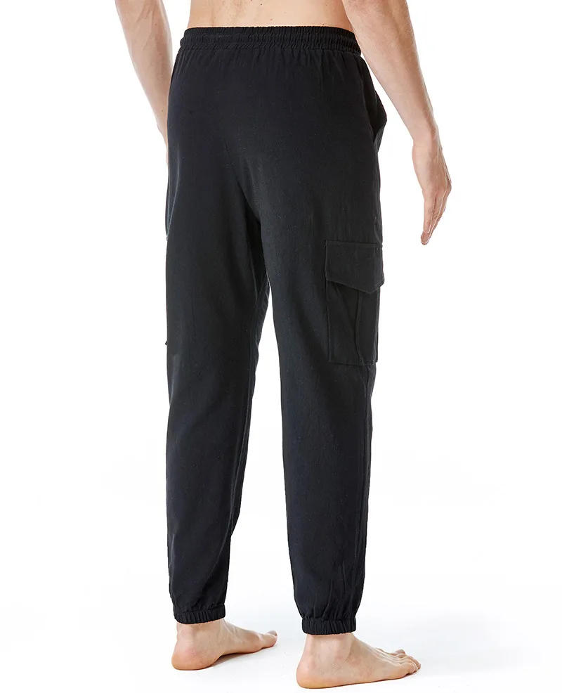 Description Picture 6 of item2023 New Men's Casual Pants Youth Solid Color Casual Multi Bag Work Dress Leggings