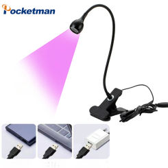 LED Clip Desk UV Lights USB Ultraviolet Table Lamp Mini Gel Curing Light Nail Dryer for Diy Nail Art for Cash Medical Detector