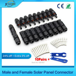 Male and Female Solar Panel Connector Used for Solar Cable Suitable Cable Cross Sections 2.5mm2~6.0mm2