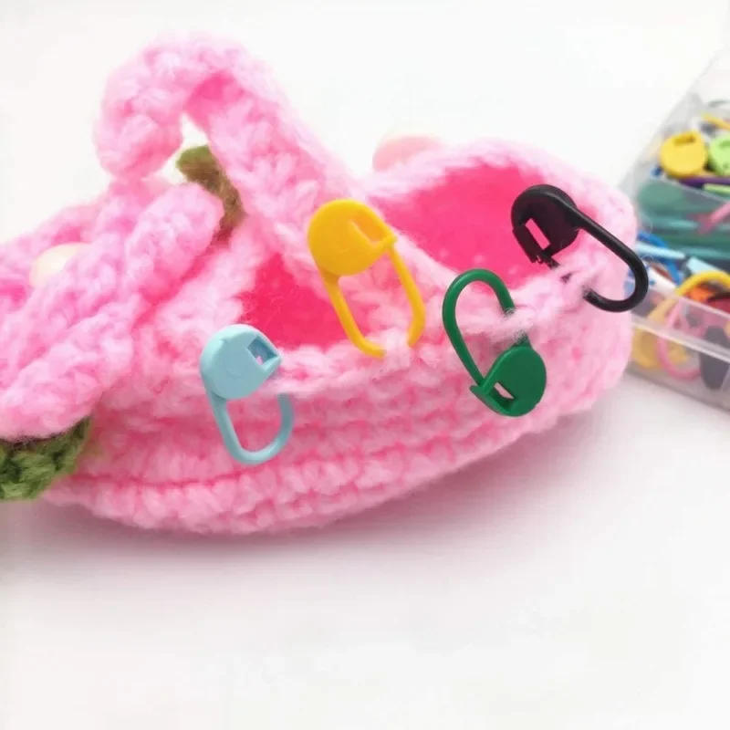 Description Picture 5 of item500/50PCS Knitting Marking Buckle Pins Plastic Crafts Supplies Locking Stitch Markers Sweater Weaving Tools DIY Sewing Supplies