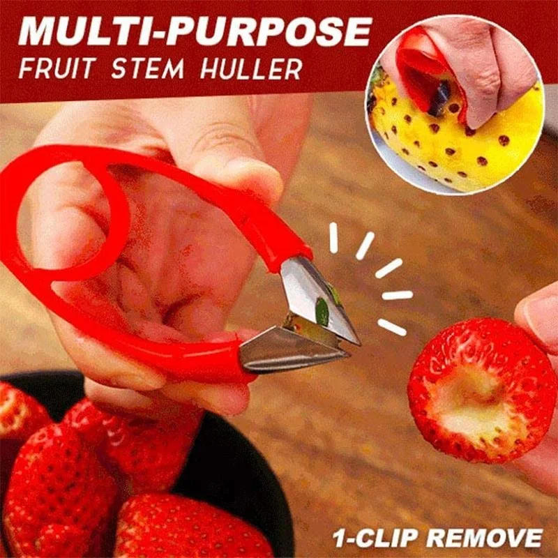 Description Picture 2 of itemMulti-Purpose Fruit Stem Huller Pineapple Tomato Peeler Strawberry Peeler Seeder Creative Kitchen Fruit Vegetable Tools