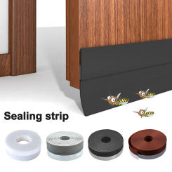 1pc 1M Self-Adhesive Door Bottom Sealing Strip PVC Door Windshield Weather Strip Soundproof Insect Windproof Rubber Weatherstrip