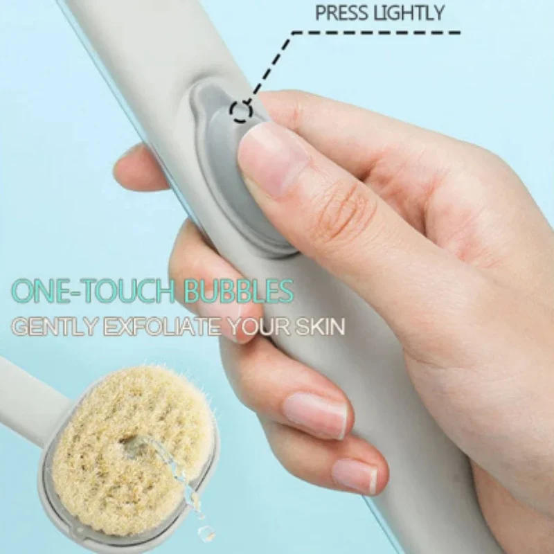 Description Picture 6 of itemLong Handle Liquid Bath Brush Bathroom Body Brushes Back Body Bath Shower Sponge Exfoliating Scrub Massager Skin Cleaning Tools
