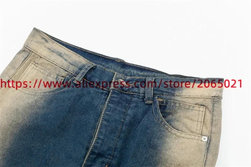 Description Picture 6 of itemBest Quality Multi Zipper Loose Straight Leg Floor Mop Jeans Men Women Kanye West  Denim Pants