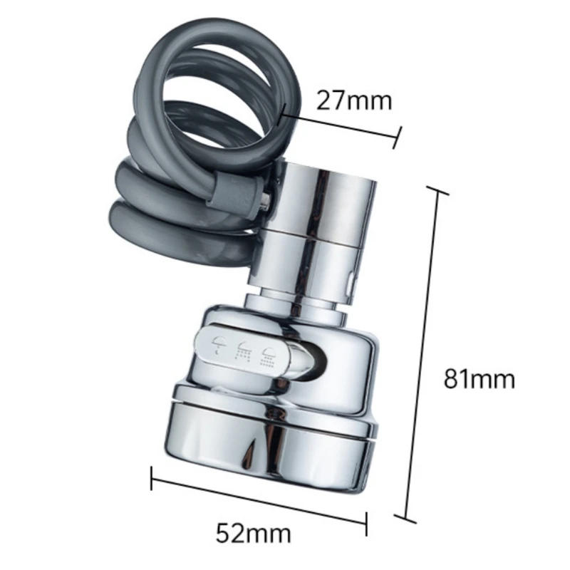 Description Picture 2 of item3 Modes Pull Out Faucet Extender Universal Aerator Sink Mixer Extension Tube Shower Water Saving Tap Kitchen Accessories