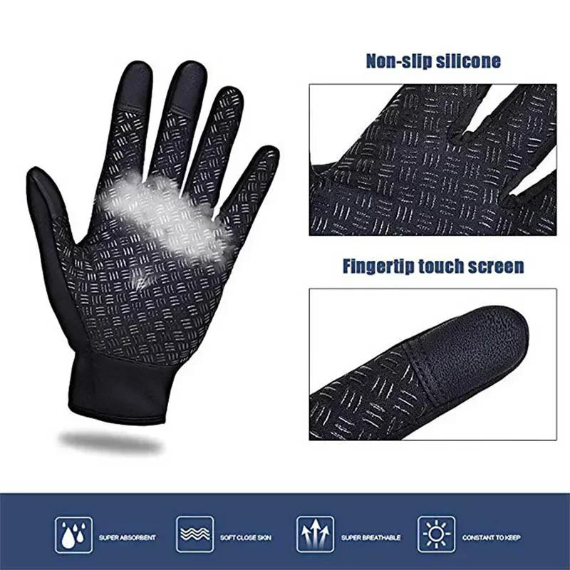 Description Picture 5 of itemTouchscreen Fleece Warm Gloves Outdoor Cycling Driving Waterproof Cold Gloves Windproof Non Slip Women Men Winter Ski Gloves