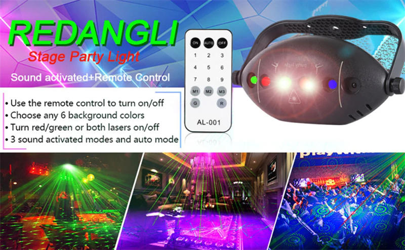 Description Picture 2 of item72 Patterns RGB Stage Lights Party Decoration Lights Sound Control Stage Light LED Disco Stage Lights Wedding Ambient Lights